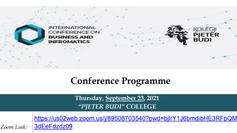 Konferenca Shkencore Nderkombëtare në formë virtuale në temën e “Biznesit dhe Informatikes”
